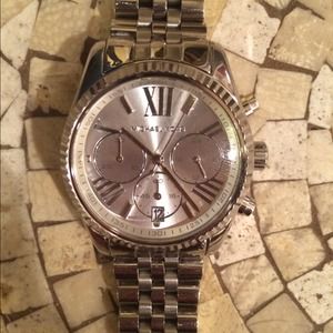 SOLD. Michael Kors Lexington Silver Watch