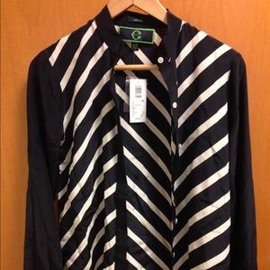 Cwonder diagonal stripe silk shirt