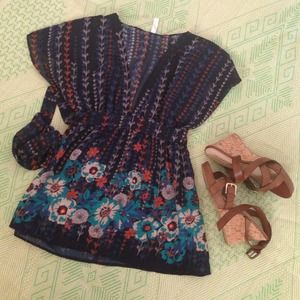 empire waist sheer blouse