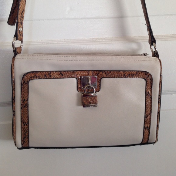 Nine West cross body bag - beige and snakeskin