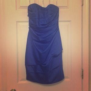 Royal blue strapless dress