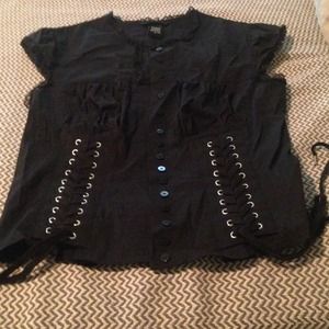 Moda International Black Corset Shirt