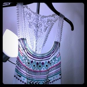 Beautiful White Top W/ Designs