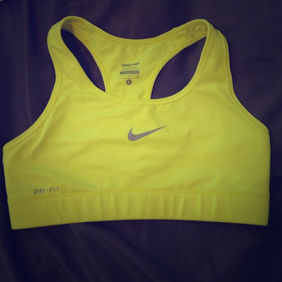 Yellow Nike Sports Bra