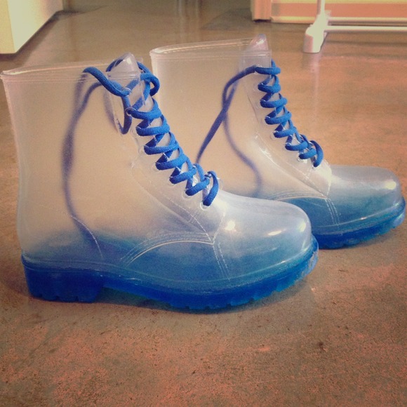 Blue Transparent Boots