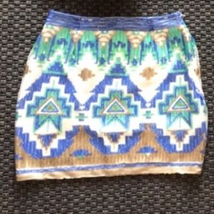 Sequin Aztec Skirt