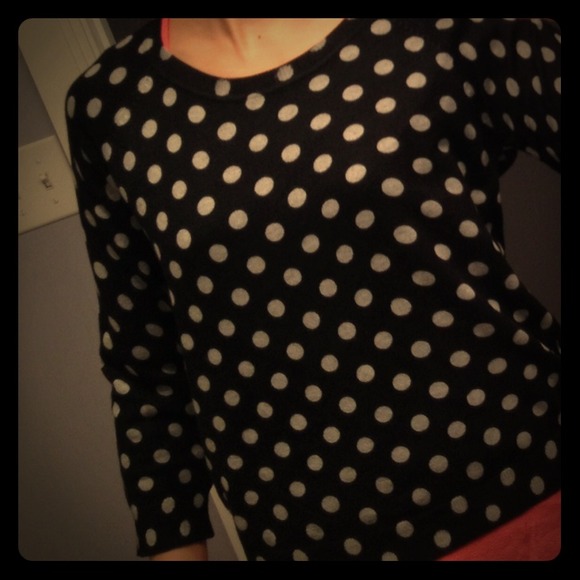 Black and Grey Polkadot Sweater - size S