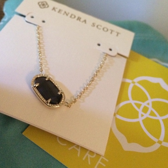 NEW! Kendra Scott Elisa Necklace in Black Cats Eye