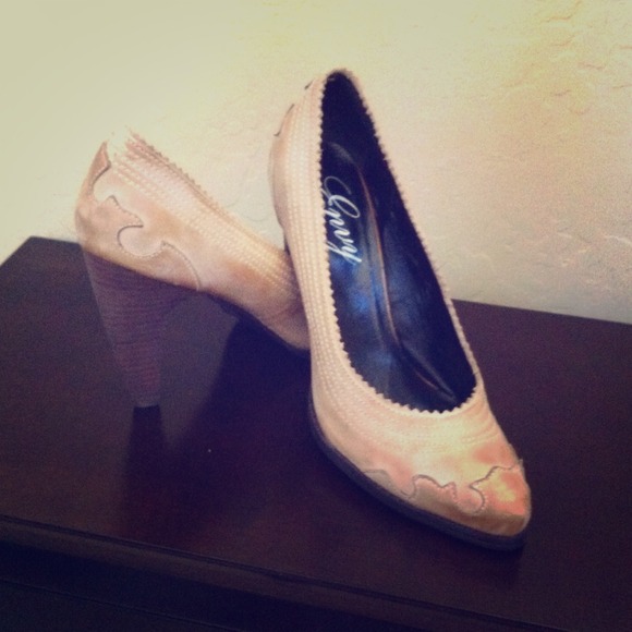 Tan Western Inspired Cowgirl Pumps