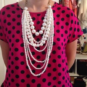 Multi strand pearl necklace