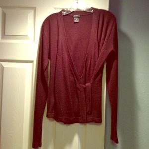 BCBG chocolate brown wrap sweater