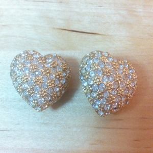 Vintage Ciner Diamond Heart earrings.