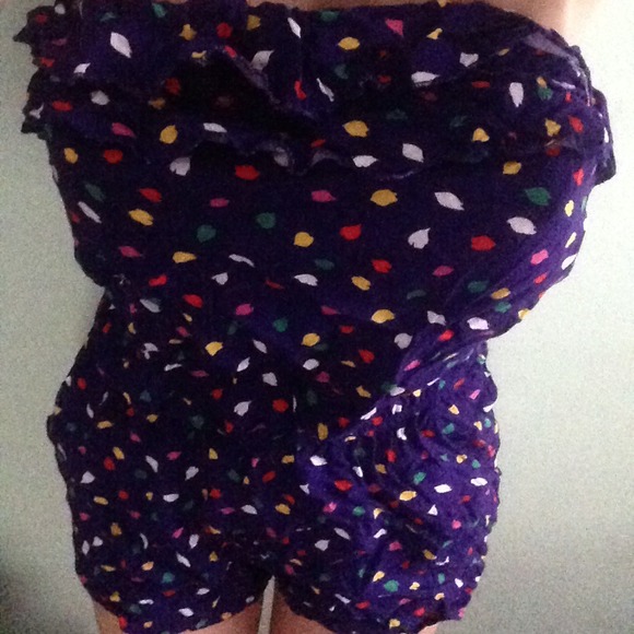 Like New Purple Polka Dot Romper
