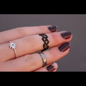 Chocker necklace, bracelet, ring