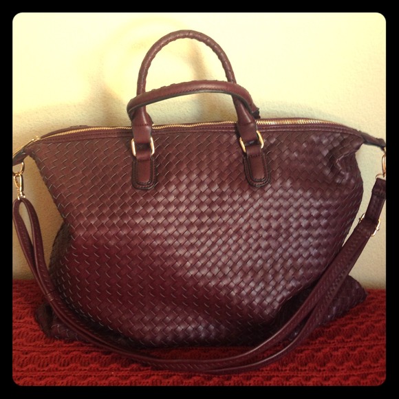 Burgundy colored bag