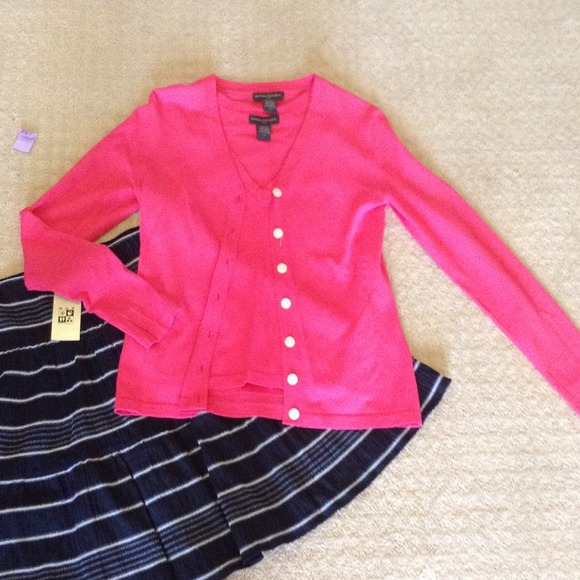 Pink banana republic cardigan sweater set