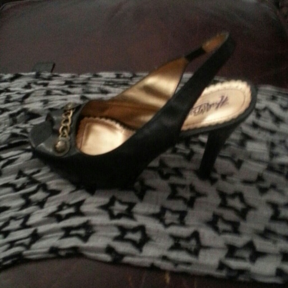 HALE BOB Black Slingback Peep-toe - Picture 3 of 4