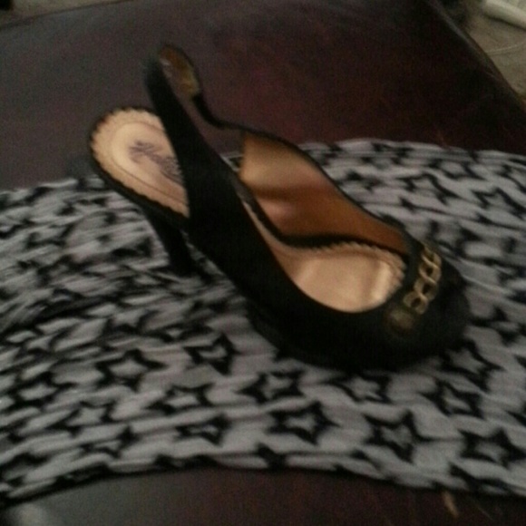 HALE BOB Black Slingback Peep-toe - Picture 4 of 4