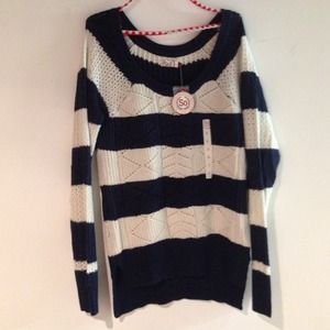Navy blue/white striped sweater