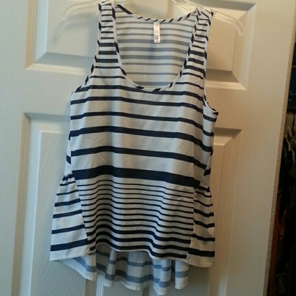 Navy striped tank top