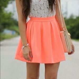 Scuba peach skirt.