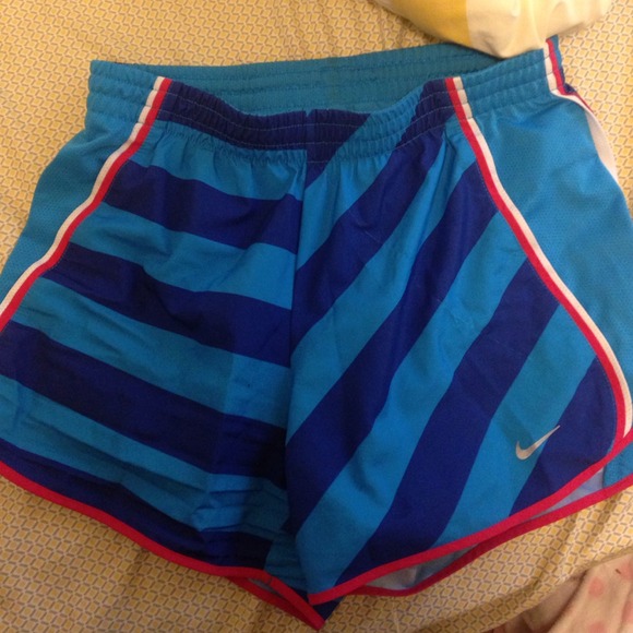 Blue striped nike shorts