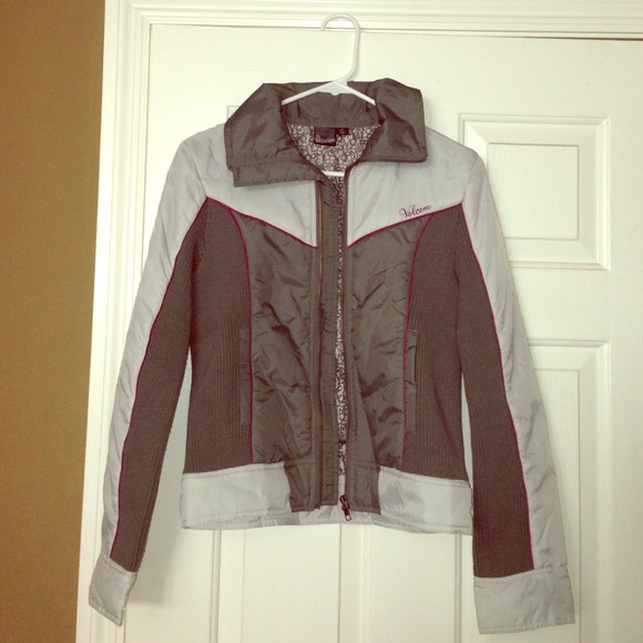 Grey and Magenta Volcom Jacket