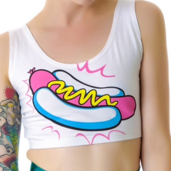 Dolls Kill Tops - 🚫bundled🚫Hot Dog crop top sports bra style