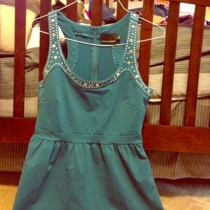 Cynthia Rowley teal dress with pockets