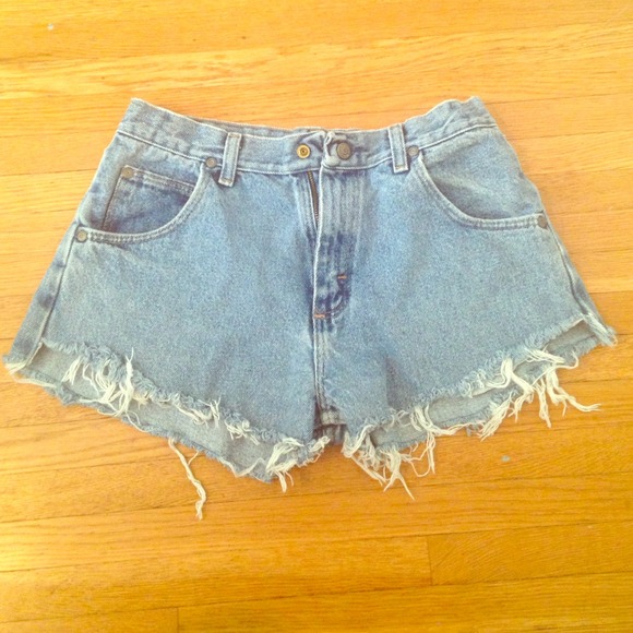 High waisted denim shorts