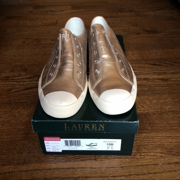SOLD Ralph Lauren Gold Metallic Sneakers