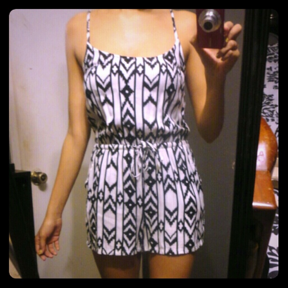 Black and white romper