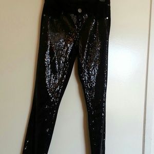 Black denim n sequined jeans