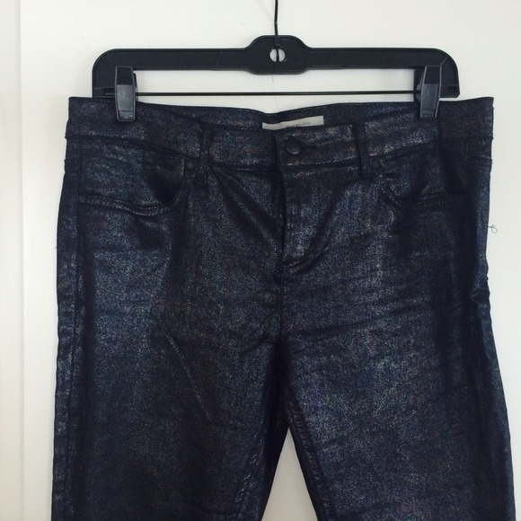 Topshop metallic blue Leigh stretch jeans - Picture 1 of 3