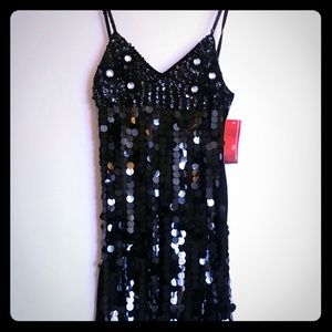 Black Sequined Mini Dress