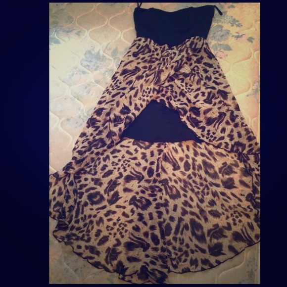 Leopard high-low dress
