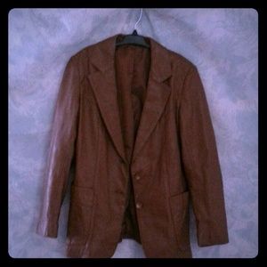 VINTAGE 70's RETRO TAN LEATHER JACKET