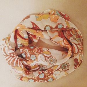 Psychedelic print sheer scarf