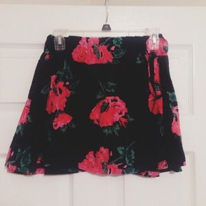 Floral eyelet skirt