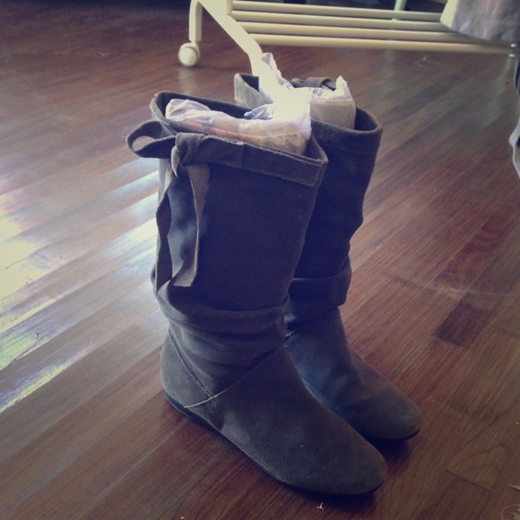 Grey Suede Boots