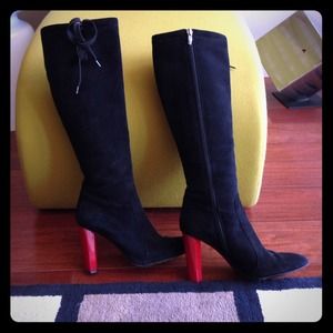 Dian von Furstenberg tall black boots