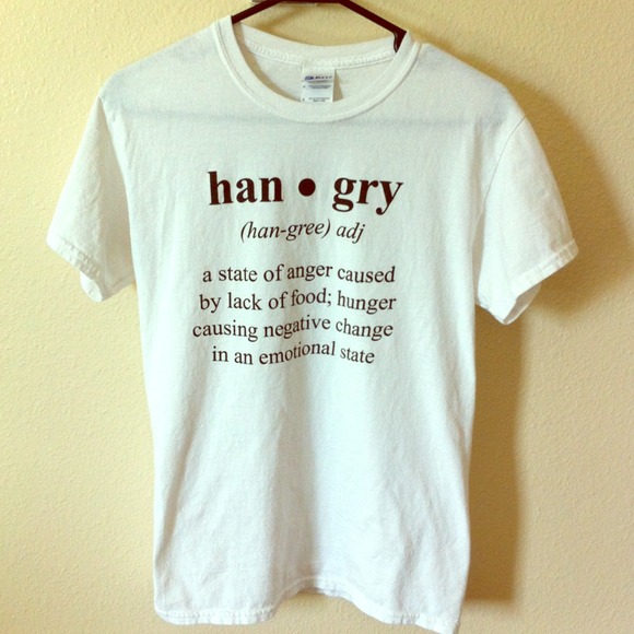 HANGRY Tops - White "HANGRY" Tee