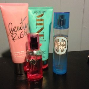 VS Pink sprays and lotion