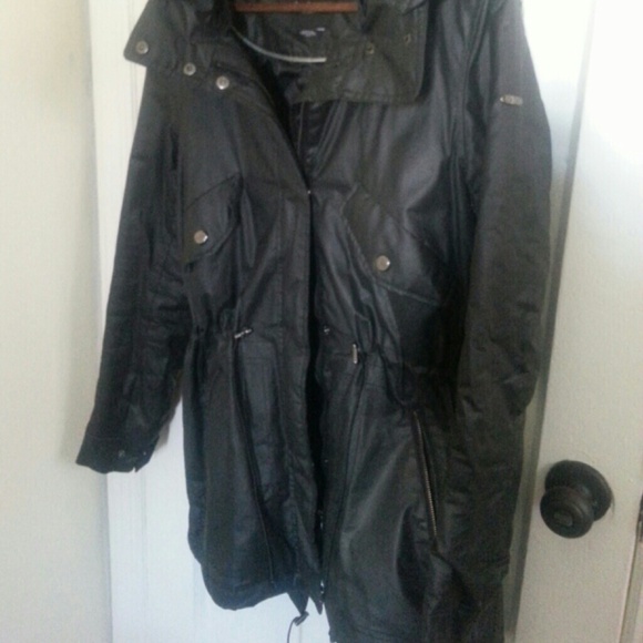 $ SOLD $ Bebe Black 3/4 Coat - Picture 2 of 4