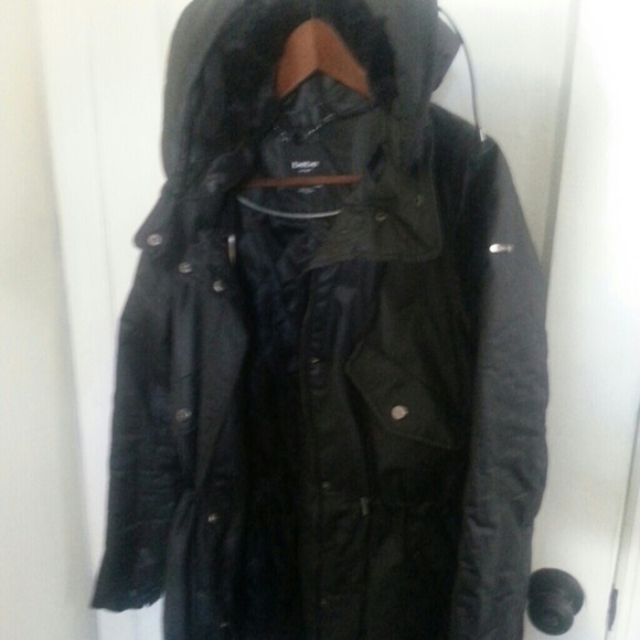$ SOLD $ Bebe Black 3/4 Coat - Picture 3 of 4