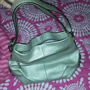 Authentic silver coach purse