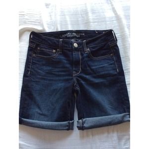 Dark Wash America Eagle Bermuda Shorts