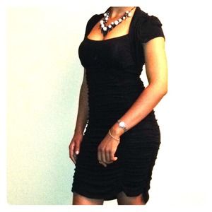 Ruched black dress