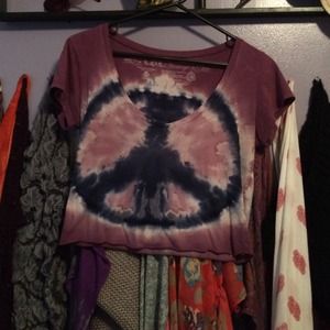 peace tye dye crop top