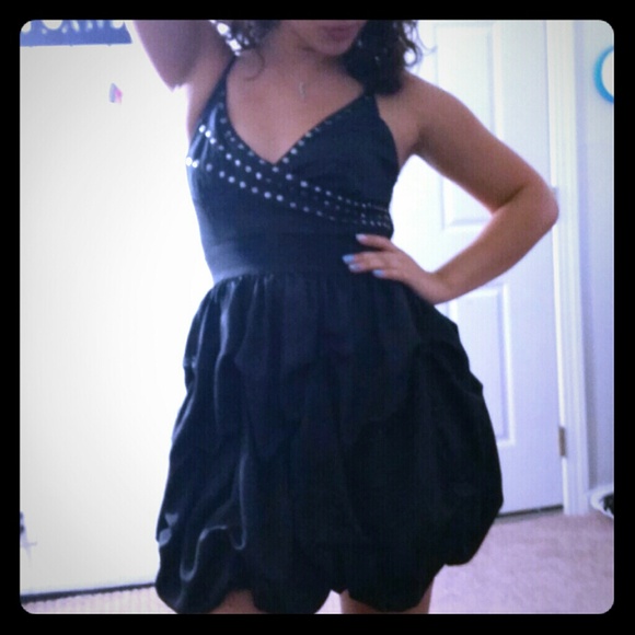 Comfy Black Poof Dress